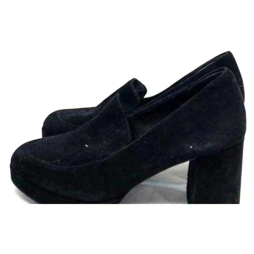 Eileen Fisher Becon Black Suede Platform Pumps - Size 7.5